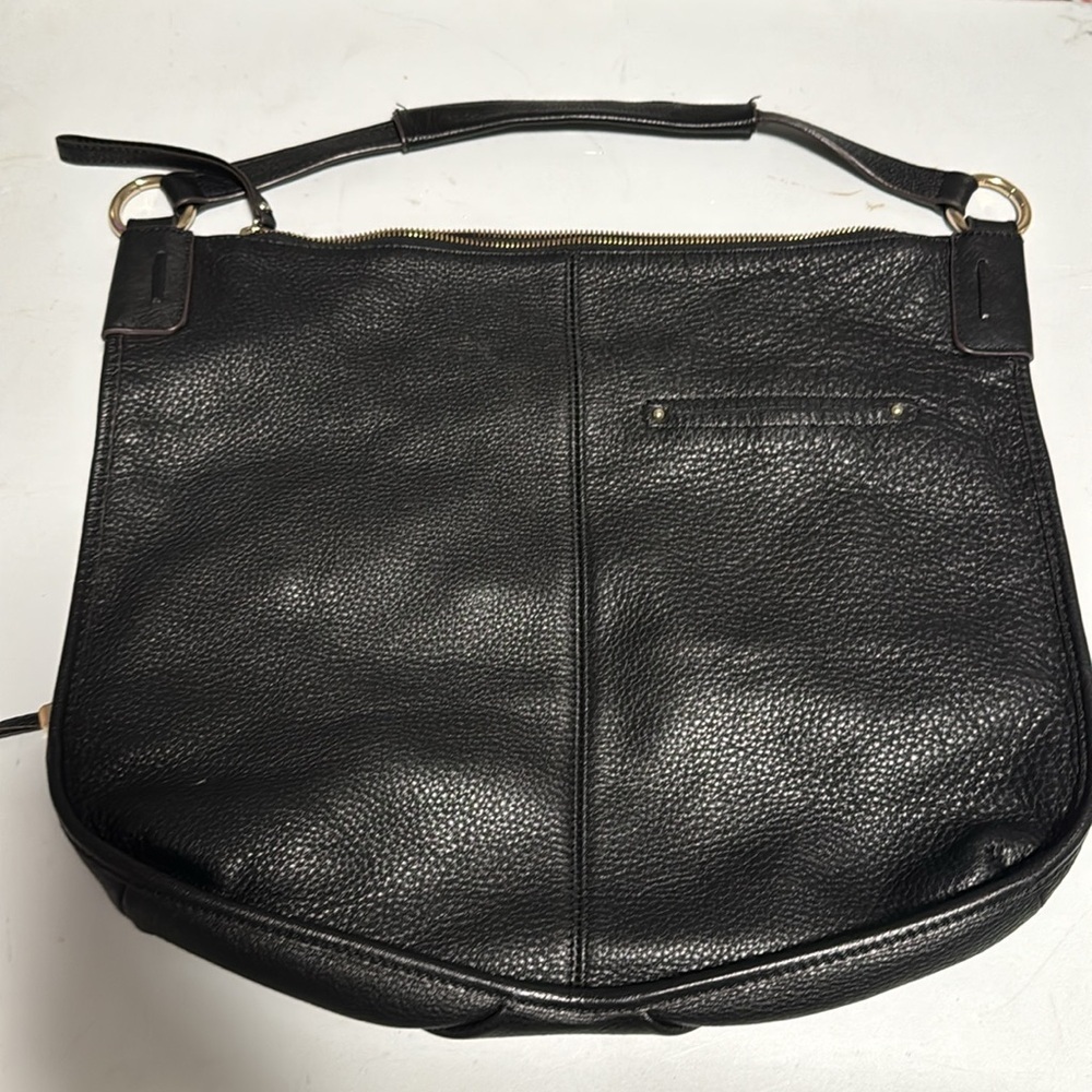 B. Makowsky Black Leather Shoulder Bag - Picture 3 of 5